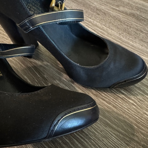 Pedro Garcia Black Heels with Gold Accents - Picture 7 of 7